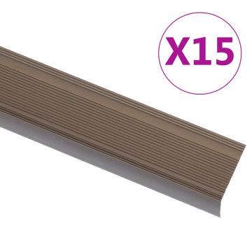 Gossi profile trepte in forma de l, 15 buc., maro, 90 cm, aluminiu