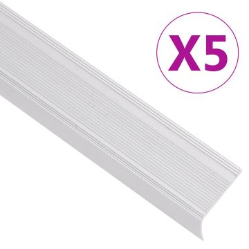 Gossi profile trepte in forma de l, 5 buc, argintiu, 90 cm, aluminiu