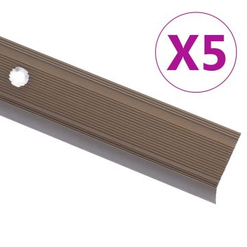 Gossi profile trepte in forma de l, 5 buc., maro, 90 cm, aluminiu