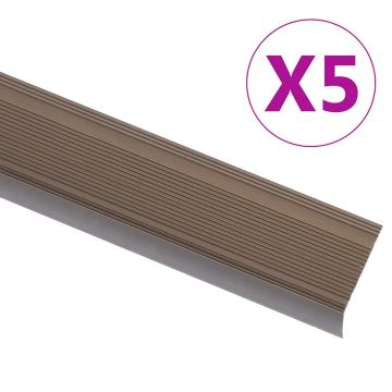 Gossi profile trepte in forma de l, 5 buc., maro, 90 cm, aluminiu