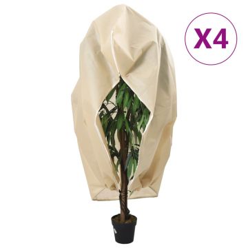 Gossi protectie de fleece plante cu fermoar 4 buc 70 g/m2 3,93x3 m