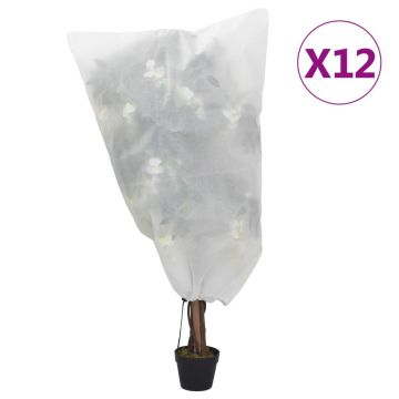 Gossi protectii fleece pentru plante cu snur 12 buc 70 g/m2 0,8x1,2 m