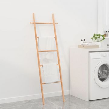 Gossi scara pentru prosoape, 170 cm, lemn masiv de nuc