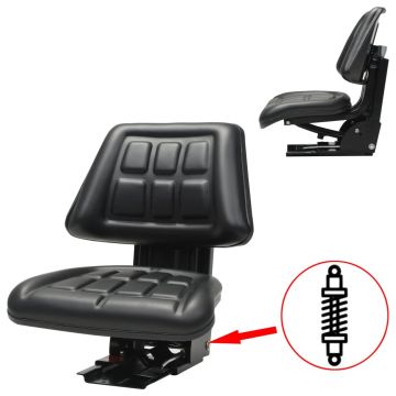 Gossi scaun de tractor cu suspensie negru