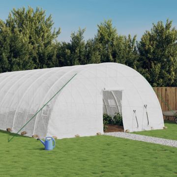 Gossi sera cu cadru din otel, alb, 60 m2, 10x6x2,85 m
