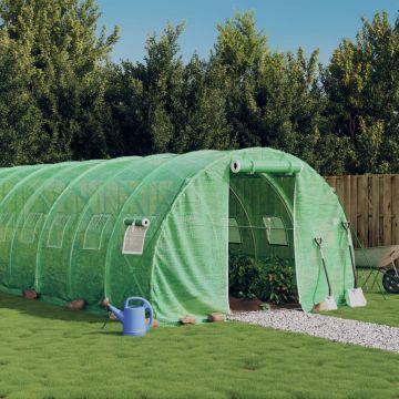 Gossi sera cu cadru din otel, verde, 30 m2, 10x3x2 m