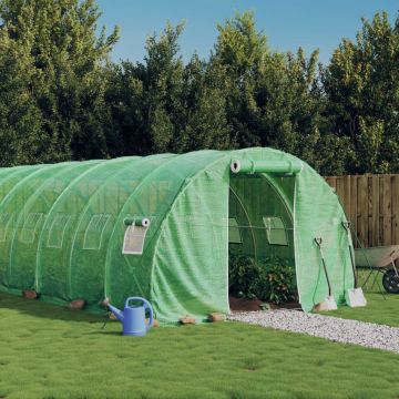 Gossi sera cu cadru din otel, verde, 54 m2, 18x3x2 m