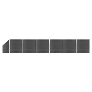 Gossi set de panouri de gard, 1138x(105-186) cm, negru, wpc