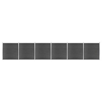 Gossi set de panouri de gard, negru, 1045x186 cm, wpc