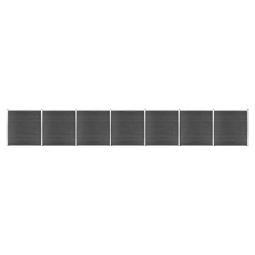 Gossi set de panouri de gard, negru, 1218x186 cm, wpc