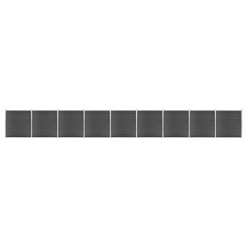Gossi set de panouri de gard, negru, 1564x186 cm, wpc