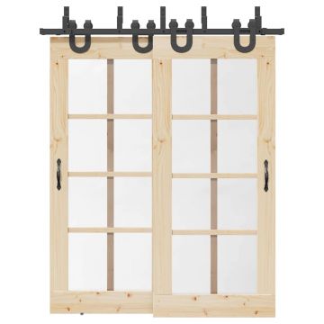 Gossi set feronerie pentru usa glisanta, negru, 183 cm, otel