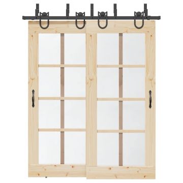 Gossi set feronerie pentru usa glisanta, negru, 183 cm, otel