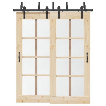 Gossi set feronerie pentru usa glisanta, negru, 183 cm, otel
