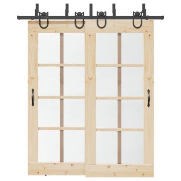 Gossi set feronerie pentru usi glisante, negru, 200 cm, otel