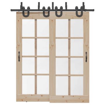 Gossi set feronerie pentru usi glisante, negru, 200 cm, otel