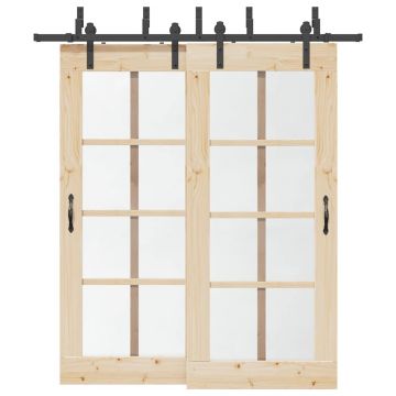 Gossi set feronerie pentru usi glisante, negru, 200 cm, otel