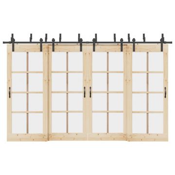 Gossi set feronerie pentru usi glisante, negru, 366 cm, otel