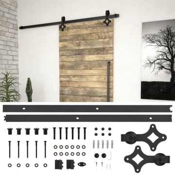 Gossi set feronerie pentru usi glisante skien, negru, 183 cm, otel