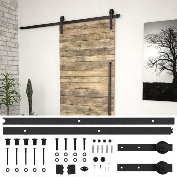 Gossi set feronerie pentru usi glisante skien, negru, 183 cm, otel