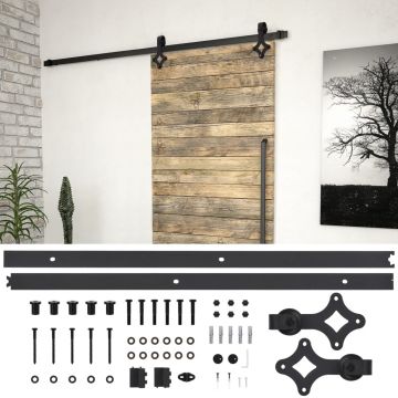Gossi set feronerie pentru usi glisante skien, negru, 200 cm, otel