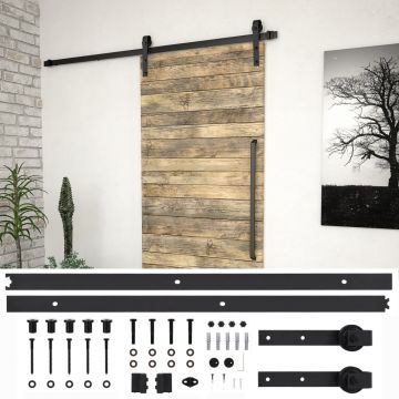 Gossi set feronerie pentru usi glisante skien, negru, 200 cm, otel