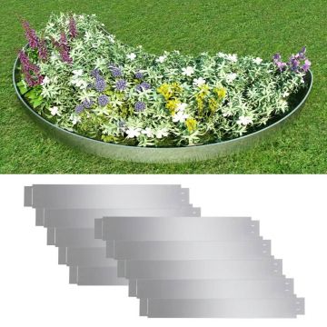 Gossi set gard gazon placi flexibile 10 buc. 100x14 cm otel zincat