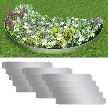 Gossi set gard gazon placi flexibile 15 buc. 100x14 cm otel zincat