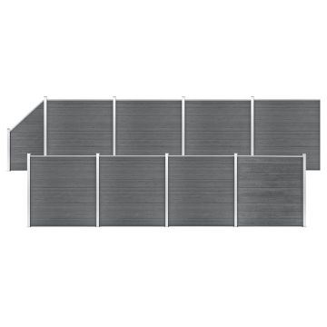 Gossi set panouri gard, 2 patrate + 1 oblic, gri, 1484 x 186 cm, wpc