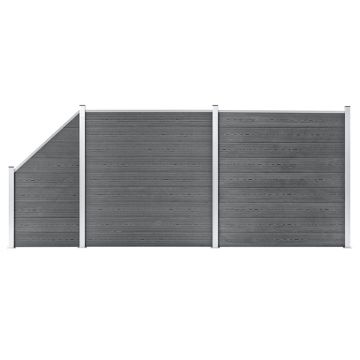 Gossi set panouri gard, 2 patrate + 1 oblic, gri, 446 x 186 cm, wpc