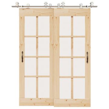 Gossi set piese pentru usa glisanta, argintiu, 183 cm otel inoxidabil
