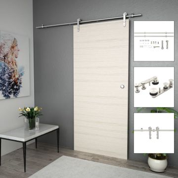 Gossi set piese pentru usa glisanta, argintiu, 183 cm otel inoxidabil