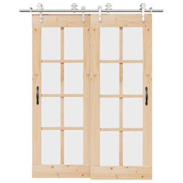 Gossi set piese pentru usa glisanta, argintiu, 183 cm otel inoxidabil