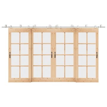 Gossi set piese pentru usa glisanta, argintiu, 200 cm otel inoxidabil