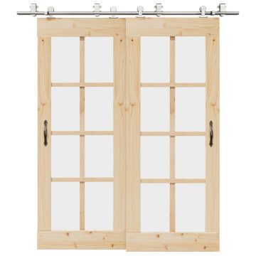 Gossi set piese pentru usa glisanta, argintiu, 200 cm otel inoxidabil