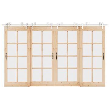 Gossi set piese pentru usa glisanta, argintiu, 366 cm otel inoxidabil