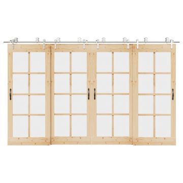 Gossi set piese pentru usa glisanta, argintiu, 366 cm otel inoxidabil