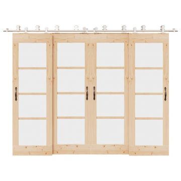 Gossi set piese pentru usa glisanta, argintiu, 366 cm otel inoxidabil