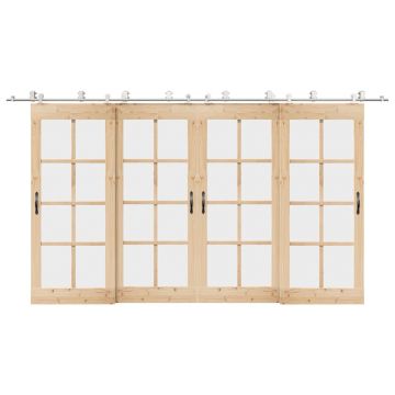 Gossi set piese pentru usa glisanta, argintiu, 400 cm otel inoxidabil