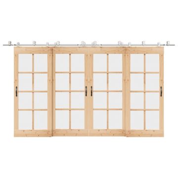 Gossi set piese pentru usa glisanta, argintiu, 400 cm otel inoxidabil