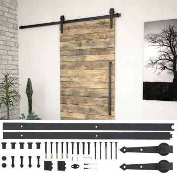 Gossi set piese pentru usa glisanta, negru, 183 cm, otel