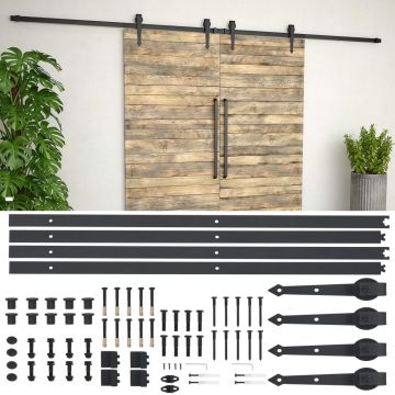 Gossi set piese pentru usi glisante, negru, 2 x 183 cm, otel