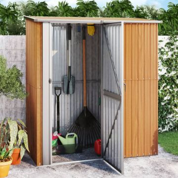 Gossi sopron de gradina 180,5x97x209,5 cm otel galvanizat aspect lemn