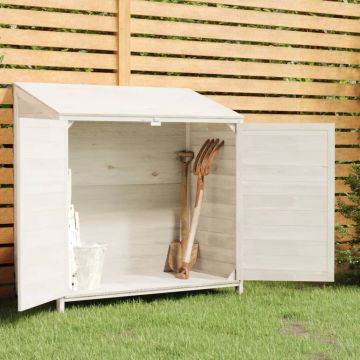 Gossi sopron de gradina, alb, 102x52x112 cm, lemn masiv de brad
