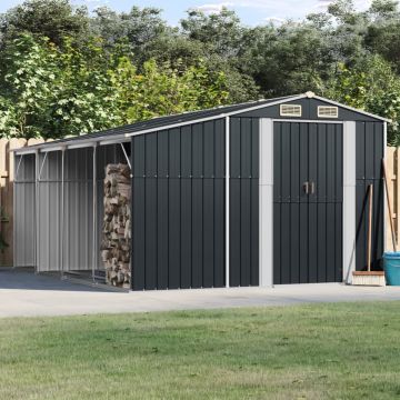 Gossi sopron de gradina, antracit, 277x365,5x179 cm, otel galvanizat