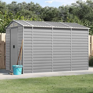 Gossi sopron de gradina, gri deschis, 191x300x198 cm, otel galvanizat