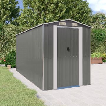 Gossi sopron de gradina, gri deschis, 192x440x223 cm, otel galvanizat