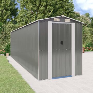 Gossi sopron de gradina, gri deschis, 192x689x223 cm, otel galvanizat