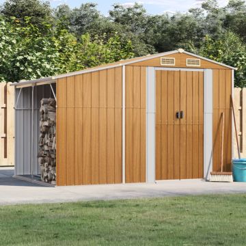 Gossi sopron de gradina maro deschis 277x192,5x179 cm otel galvanizat
