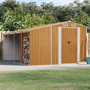 Gossi sopron de gradina maro deschis 277x365,5x179 cm otel galvanizat